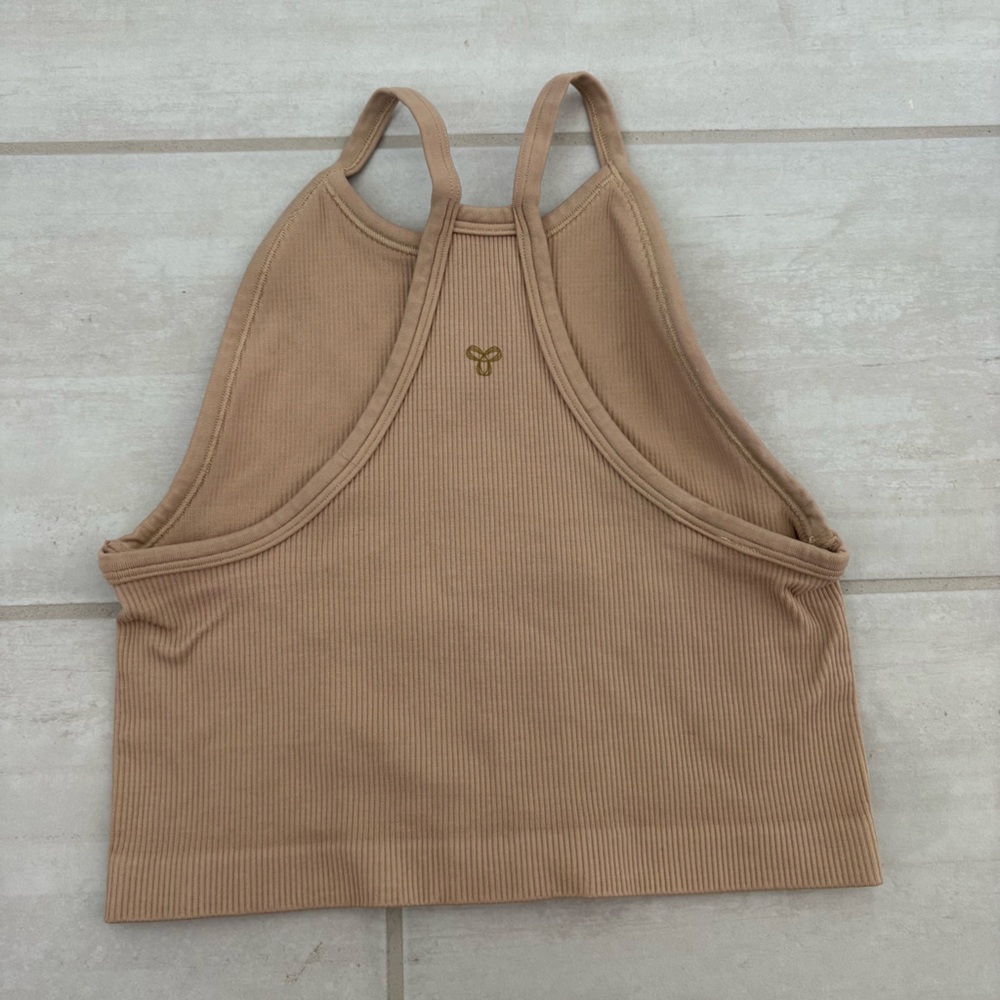 Aritzia Body Grip Halter Tank, Tan, Size Small